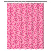 Pink Abstract Spot Pattern Shower Curtain – Non-Animal Print, Polyester, 12 Hooks, Water-Resistant,180x180cm (as the picture,90x180cm35x71in)