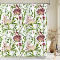 Flower Butterfly Tulip Bath Curtain Waterproof Fabric Shower Curta Floral leaf Bathtub Screen for Bathroom Home Decor (as the picture,W90xH180cm)