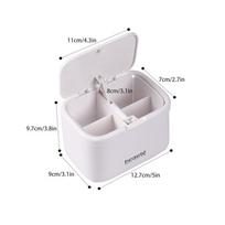 Automatic Cotton Swab Box with Lifting Lid Dustproof Makeup Pad Storage Organizer for Home Bathroom Vanity Table