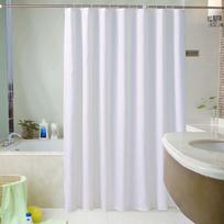 White Shower Curta Waterproof Thick Solid Bath Curta For Bathroom Bathtub Large Wide Bathing Cover 12 Hooks rideau de bain W80xH180cm