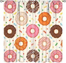 Ice Cream Curta,Pink Cartoon Ice Cream Candy Dessert Home Decor Drape For Bedroom Living Room Kitchen Window Treatment 53x116CM-2PC