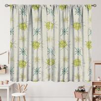Mid Century Curta Modern Vintage Abstract Geometric Curtain With Rod Pocket For Bedroom Living Room Home Decor Drapes Thermal 53x116CM-2PC
