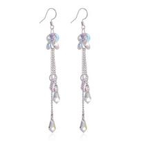 Colorful Tassel Crystal Water Drop Earrings - European & American Fashion Jewelry