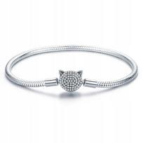 Bransoletka Typu Pandora Modułowa Kotek Pave 20 Cm