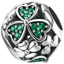 Charms do Pandora Pakabukas Charms Keturlapis dobilas Charms Laimė
