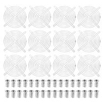 PATIKIL 12-Pack PC Case Fan Dust Grille 150x150mm with Screws, Cooling Fan Grille, PC Dust Filter, Carbon Steel, Dust Mesh, Silver Tone