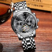 NARY Men's Multifunctional Tourbillon Skeleton Automatic Mechanical Watch 18005C