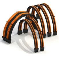 LINKUP 30cm Super Soft and Flexible PSU Cable Extension with Sleeve for Custom Mod PC Power Supply, Braided with Comb, 6-Pack  1x 24P  2x 8P (4+4)