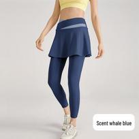 High Elastic Women's Nude Feel Skirted Yoga Pants - Slimming, Anti-Exposure, Fake Two-Piece Design
