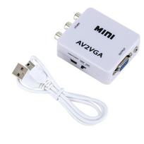 RCA To VGA AV2VGA Converter AV2VGA AV To VGA Adapter Small Size   for Set-top Box/VCD/DVD/Webcam