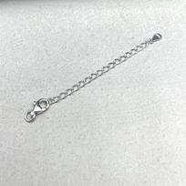 Sterling Silver Heart & Water Drop Charm Pendant with Extension Chain Round Clasp Water Drop 3cm