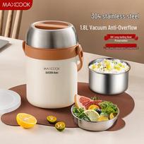 MAXCOOK 1.8L 304 Stainless Steel Insulated Lunch Box