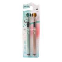 3D Three-Head Toothbrush Soft Bristles Manual Adult Toothbrush with Tongue Cleaner Home Oral Care