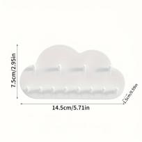 Cloud-Shaped Organizer Hook - White Durable Plastic Jewelry & Key Holder for Bathroom Living Room Storage Home Decor Accessories