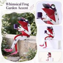 Metal Frog Garden Statue Sitting Frog Sculpture Outdoor Yard Decor Metal Animal Figurine for Garden Lawn Patio Decoration one size