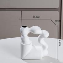 Ceramic Vase Hollowed-out Geometric Twisted Abstract Art Ornaments Flower Vase Flower Arrangement Accessories Home Decoration