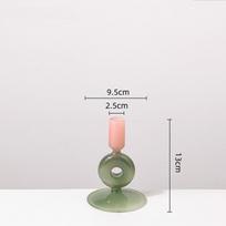 Colored Glass Candlestick Geometric Gradient Candle Holder Stemmed Candlestick Home Decoration Wedding Table Centerpieces