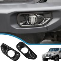 Car Front Fog Light Decoration Cover Bumper Lamp Frame Stickers for Jeep Wrangler JL Gladiator JT 2018-2025 Exterior Accessories