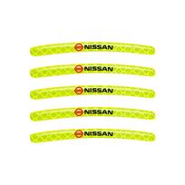 5PCS Car Wheel Reflective Decorative Sticker Glow-in-the-dark Center Cover For Nissan X-trail Qashqai Juke Sentra Patrol Navara