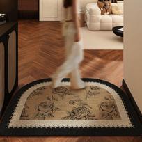 Small Single, Light Luxury Retro Door Silk Ring Floor Mat Household Non-Slip Porch Entry Living Room Carpet Dirt-Resistant 40*60cm