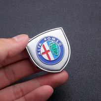 1pc Shield Metal Emblem Badge Stickers Decals For Alfa Romeo 159 Giulietta Mito 156 147 F1 Stelvio Volante Sportiva Car Styling For Alfa Romeo