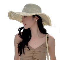 Adjustable Wide Brim Sun Hat Breathable Sunshade Cap Fashion Lace Bowknot Straw Hat  Summer