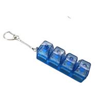 Funny Crystal Keycap Pendant Luminous Transparent Shaft Fidget Keyboard with LED 4 Keys Design Light