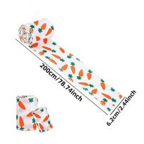 Vibrant Colors Easter Ribbon Cartoon Rabbit Print Bunny Egg Carrot Print Grosgrain Ribbon Easter Egg Print Iron Wire Edge L