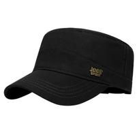 JEEP Men's Flat Top Baseball Cap with Extended Brim One Size (56-61CM Adjustable) juoda