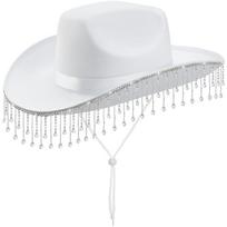 Casual Shiny Western Cowboy Hat Wide Brim Glitter Cowgirl Hat Sunscreen Cap Top Hat Girl XS（old）