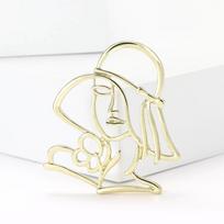 Enamel Hollow Avatar Brooches for Women Unisex Character Pins Event Party Backpack Decoration Clothes Accessories