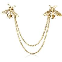 New Vintage Luxury Bee Brooch Pins for Men and Women Tassel Lapel Pin Suit Shirt Badge Accessories Fashion Jewelry Gifts