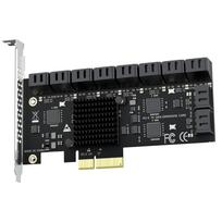 GLOTRENDS SA3220 20-Port PCIe X4 SATA3.0 Expansion Card, Supports OS Boot, Compatible with Windows, Linux, Mac OS, and NAS.
