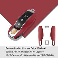 For Porsche Boxster Cayman 911 Panamera Cayenne Macan Leather Fob Remote Keys Case Key Cover Key Shell Replace