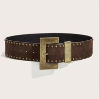 Y2k Suede Leather Belt Pin Buckle Ultra-wide Waistband  Women Coat Skirt Decoration