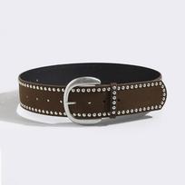 Luxury Design Suede Leather Belt Versatile Rivet Wide Waistband Jeans Belt  Coat Skirt Decoration