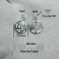 Sterling Silver 3D Square Holy Icon Pendant Tag Jewelry Pure Silver