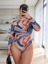 European and American style long-sleeved onesie women slim and thin printing tight hot girls sexy jumpsuit new fashion trend 0XL
