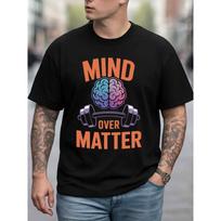 Men'S Humorous Mind Over Matter Motivational T-Shirt - Heavyweight Retro Graphic Tee, Comfortable Fit Casual Streetwear Suitable for Gym, Workouts S juoda