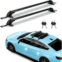 2Pcs Universal Car Roof Rack Cross Bars w/Anti-Theft Lock,43  Aluminum Lockable Car Top Crossbars with Adjustable Window Frame for Bare Roof Kayak 2-Pack