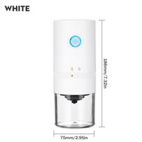 13W 1250 mAh Cafe Automatic Coffee Beans Mill Espresso Coffee Machine Electric Coffee Grinder Maker for Travel Home Portable USB Rechargeable balta