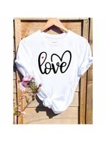 Letter Style Lovely Cute Clothing Short Sleeve O-Neck Fashion T Top Print Wounisex Cartoon Shirt Female T-Shirts Graphic Tee S