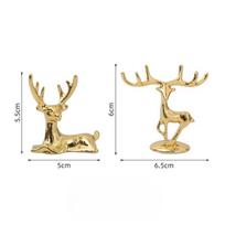 Mini Golden Deer Figurine of Elk for A Luxurious Style Decoration in Living Room or Dining Area, in A Paper Box Form. Mini Love Couple Deer