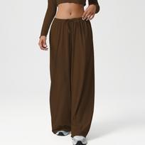 Women's Drawstring High Waist Wide Leg Pants Loose Fit Pocket Casual Workout Yoga Trousers For All Season Daily Wear S