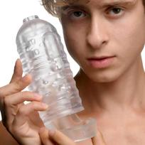 Xr Brands Milker Transparent TPE Intimate Device with Support Strap, Universal Fit