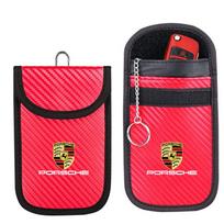 Car Key Case Signal Blocker Bag Shielding Pocket For Porsche Panamera Cayenne Taycan 911 718 Macan Carrera-GT 928 944 968