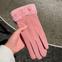 New Touchable Screen Winter Gloves Full Finger Heart Embroidery Driving Mittens Warm Windproof Cold Proof Gloves Unisex