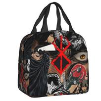 Custom Classic Animes B-Bereserks Hot Logo Insulated Lunch Bag for Women Cooler Thermal Lunch Box Office Picnic Travel 22x20x13cm