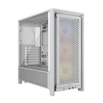 CORSAIR FRAME 4000D RS ARGB Modular High-Airflow Mid-Tower PC Case, White, Supports Multiple 360mm Radiators – Compatible with ASUS BTF, MSI