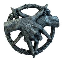 Devil Hand Goat Horn Figurine Wall Decoration Home Office Living Room Bathroom Wall Art Spooky Demon Hand Resin Statue Sculpture Wall Ornament A